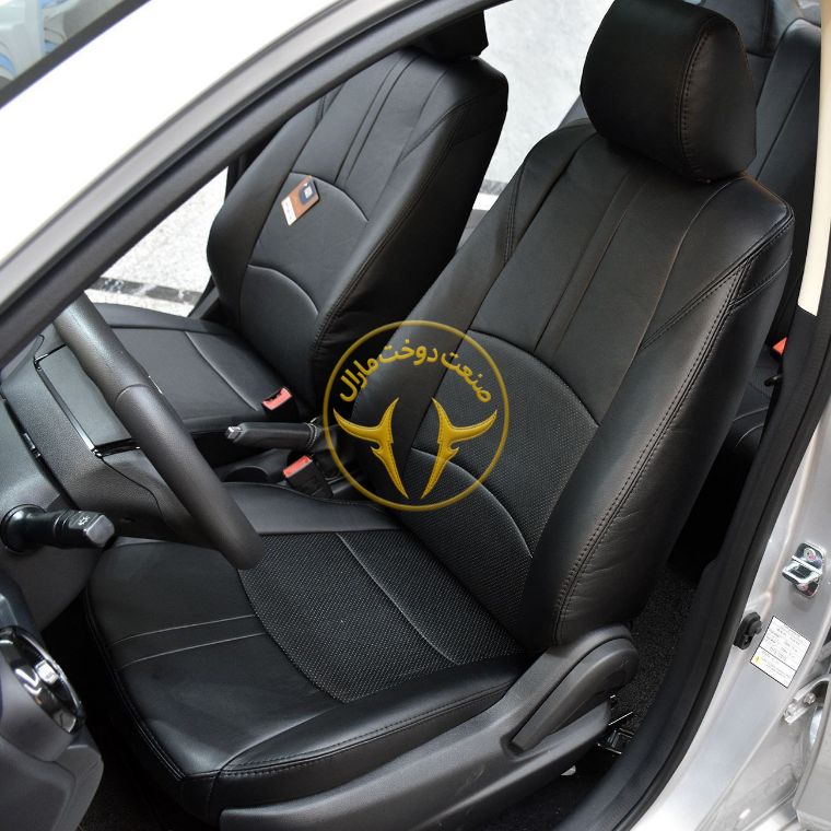 روکش چرم مشکی و مارون فابریک FMC 511