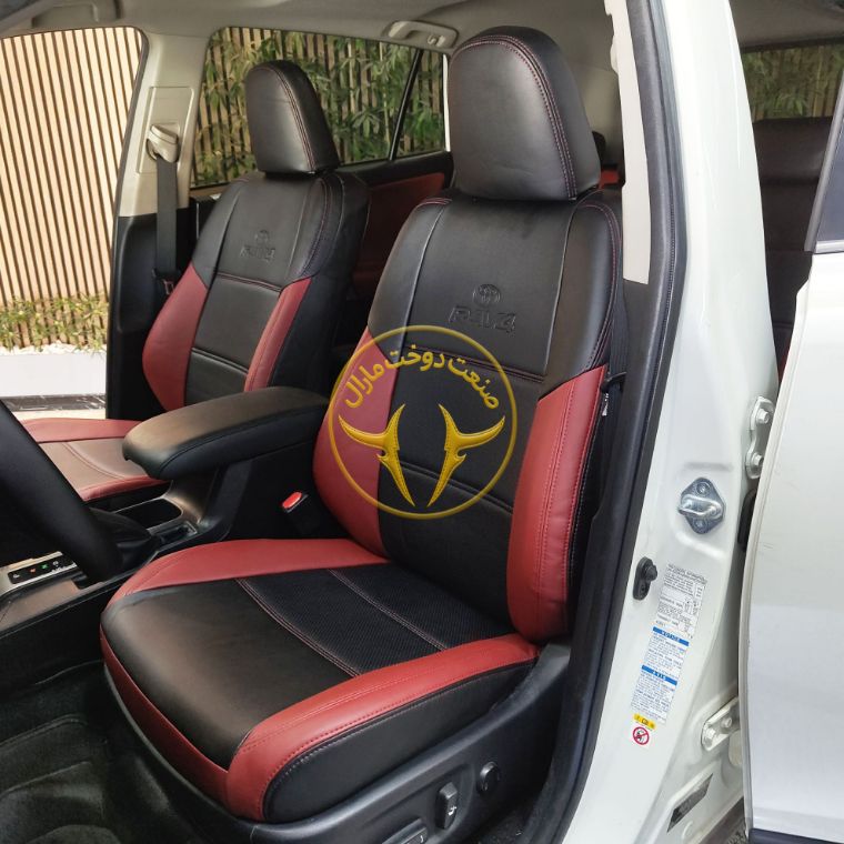 روکش چرم مشکی و مارون راوفور Rav4