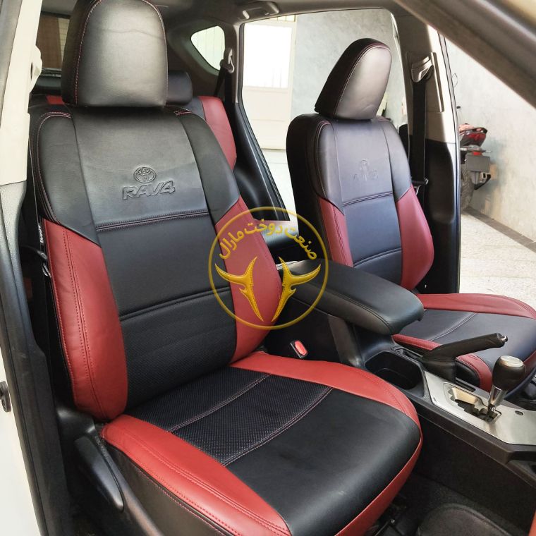 روکش چرم مشکی و مارون راوفور Rav4