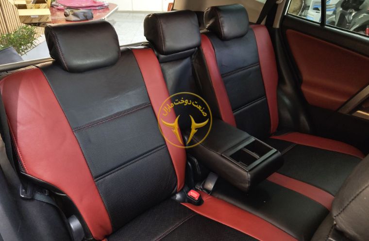 روکش چرم مشکی و مارون راوفور Rav4